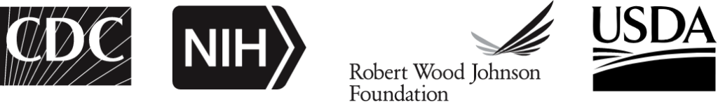 CDC, NIH, Robert Wood Johnson Foundation, USDA logos