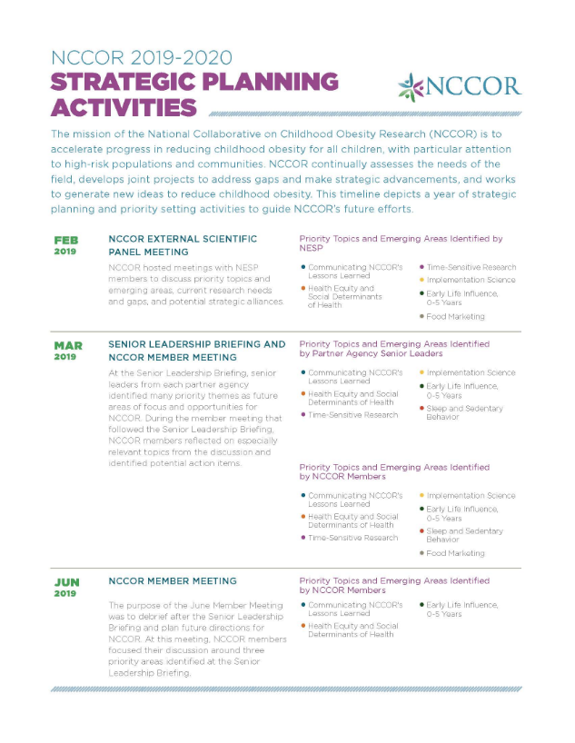 NCCOR Strategic Planning Activities